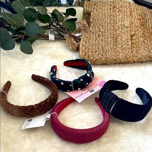 Time and Tru Brown and Red Velvet Hair Accessories Bundle